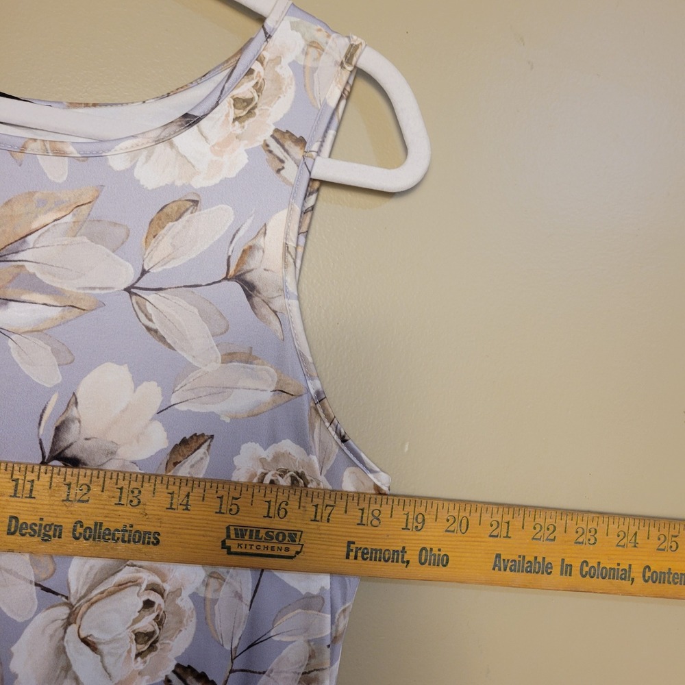 Noracora Lavender Floral Rose Print Sleeveless Maxi Dress Medium cottagecore - Picture 3 of 8